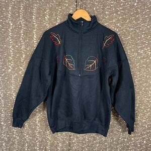 Vintage Bonnie Evans‎ Embroidered Leaves Sweater Cottagecore Women's Medium
